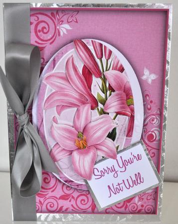 Rich Shade Flourishes & Butterflies A5 Card Front by Elaine Thompson