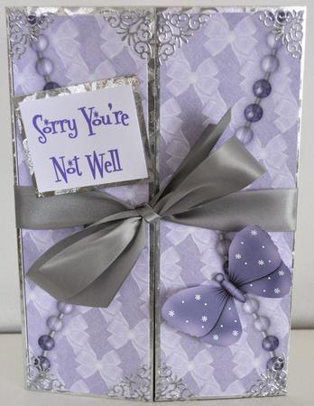Soft Mauve Roses Gatefold Insert by Elaine Thompson