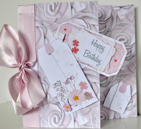 Soft Peach Roses Backing Paper by Elaine Thompson