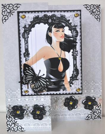 Classy Lady in Black Lace Frame by Elaine Thompson