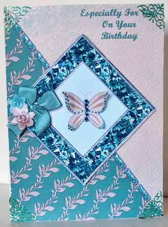 Jade & Peach Butterfly - Birthday by Elaine Thompson