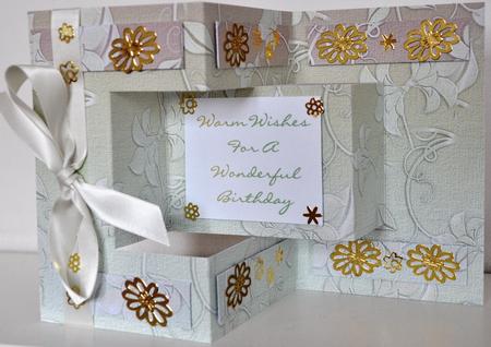 Delicate Embossed Silk Floral Paper - Avocada and Mango by Elaine Thompson