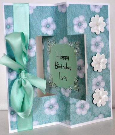 Mint Flutterby Blossoms Backing Paper 1 by Elaine Thompson