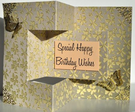 Gold Metallic Flowers Matching Backing Paper by Elaine Thompson