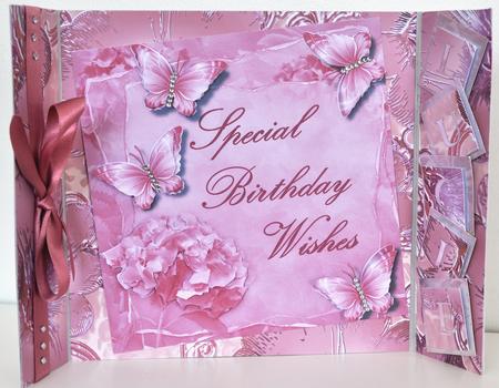 Pink 7 Giant Florals A4 Backing Paper by Elaine Thompson