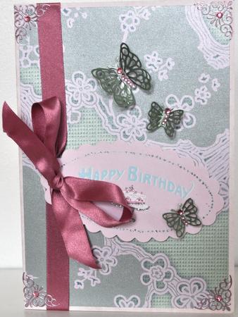 Oriental Green Bird 1 Floral A4 Backing Paper by Elaine Thompson
