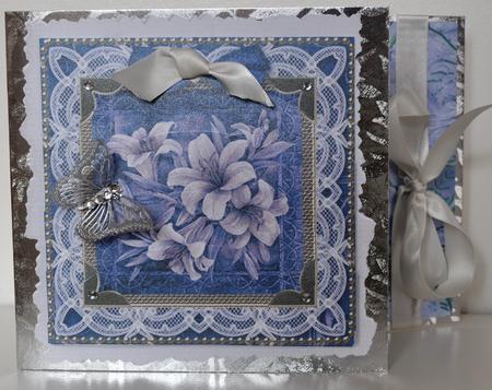 Lace Blue Lillies 5in Rounded Bottom Stacker by Elaine Thompson