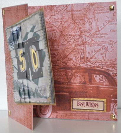 Car Map Roadtrip Burnt Orange A4 Backing Paper by Elaine Thompson