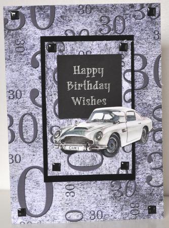 Mens Dark Grey 30th Birthday A4 Backing Paper by Elaine Thompson