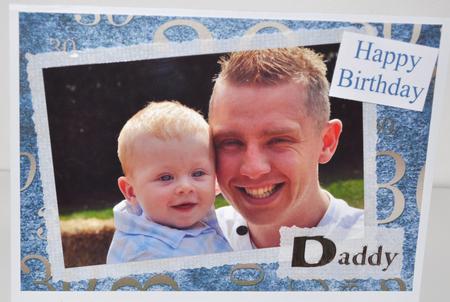 Deep Blue and Gold 30th Birthday A4 Backing Paper by Elaine Thompson