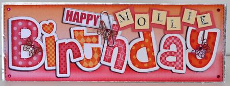 Large Dl Happy Birthday Felties Quick Card N 3D Decoupage by Elaine Thompson