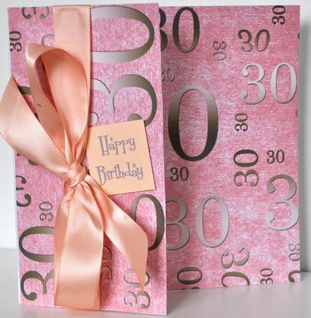Peach and Gold 30th Birthday A4 Backing Paper by Elaine Thompson