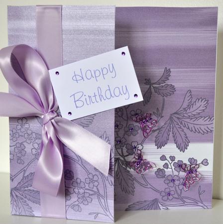 Lilac Floral Corner Painted A4 Backing Paper by Elaine Thompson