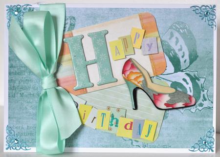 Vintage Tea Mint Butterfly A4 Backing Paper by Elaine Thompson