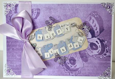 Vintage Tea Smokey Lilac Butterfly A4 Backing Paper by Elaine Thompson