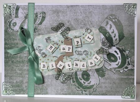Vintage Tea Smokey Butterfly A4 Backing Paper by Elaine Thompson