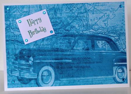 Car Map Roadtrip Peacock A4 Backing Paper by Elaine Thompson