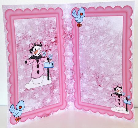 Cute Snow Girl with Birds A5 Insert by Elaine Thompson