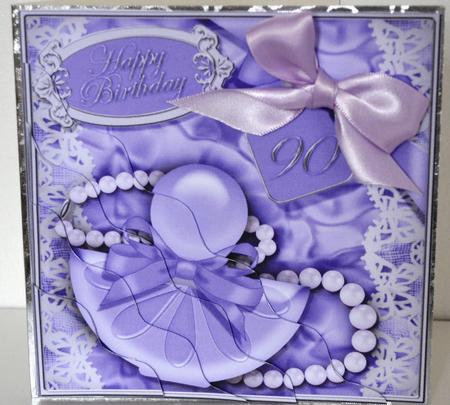 90th Birthday Perfume Lace N Pearls Wavy Corner Side Stacker by Elaine Thompson