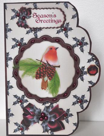 The Christmas Robin Cut and Fold Quick Card by Elaine Thompson