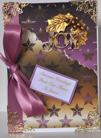 Christmas Flourish Stars in Dusky Pink and Gold Backgrounds by Elaine Thompson