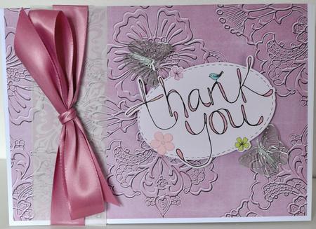 Pink Floral Embossed A4 Backing Paper by Elaine Thompson