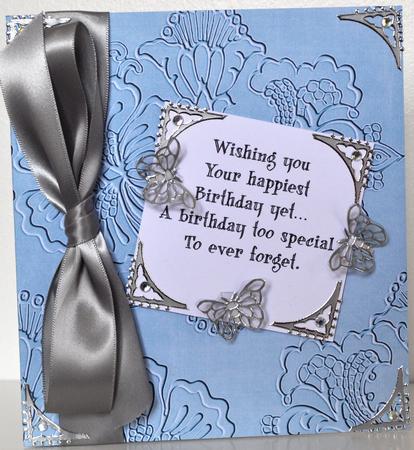 Dusky Teal Floral Embossed A4 Backing Paper by Elaine Thompson