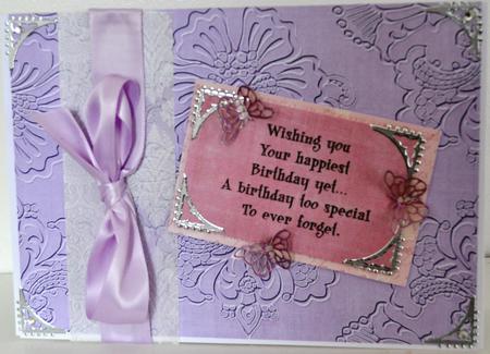 Lilac Floral Embossed A4 Backing Paper by Elaine Thompson