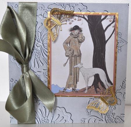 Olive Floral Embossed A4 Backing Paper by Elaine Thompson