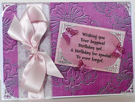 Cerise Floral Embossed A4 Backing Paper by Elaine Thompson