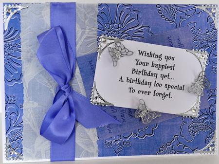 Dark Blue Floral Embossed A4 Backing Paper by Elaine Thompson