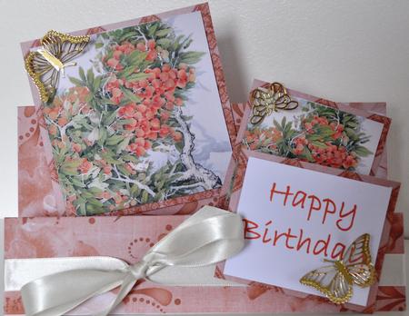 Burnt Orange Blossom Swirl A4 Backing Paper by Elaine Thompson