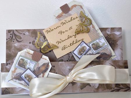 Vintage Tea Blossom Swirl A4 Backing Paper by Elaine Thompson