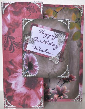 Red Blossom Swirl A4 Backing Paper by Elaine Thompson