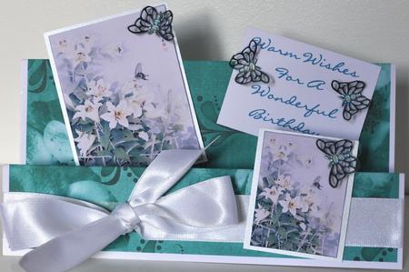 Green Blossom Swirl A4 Backing Paper by Elaine Thompson