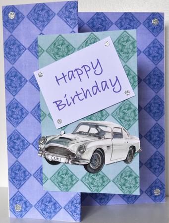 Blue Daisy Check A4 Backing Paper by Elaine Thompson