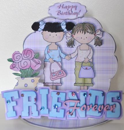 Mini Easel Tableau 3D Card - Friends Forever by Elaine Thompson