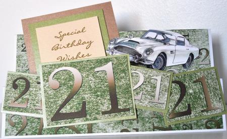 Olive and Gold 21st Birthday A4 Backing Paper by Elaine Thompson