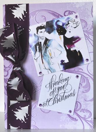 Lilac Grunge Swirl A4 Backing Paper by Elaine Thompson