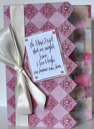 Pink Daisy Check A4 Backing Paper by Elaine Thompson