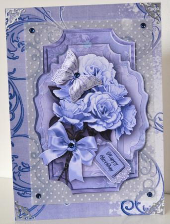 Blue Grunge Swirl A4 Backing Paper by Elaine Thompson
