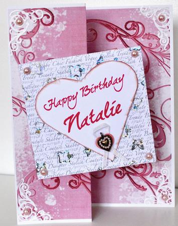 Pink Grunge Swirl A4 Backing Paper by Elaine Thompson