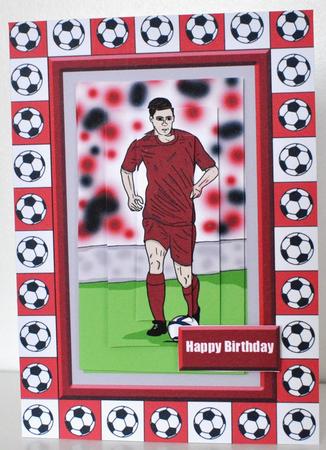 Footballer (all Red) - A5 by Elaine Thompson