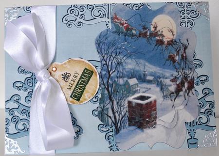 Santa on His Sleigh Fancy Bracket Tunnel Sheet by Elaine Thompson