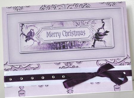 Lilac Metallic Christmas Trees A4 Backing Paper by Elaine Thompson