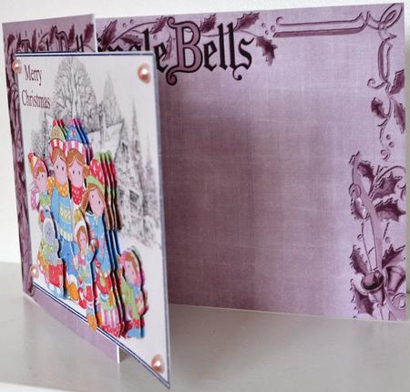 Dusky Pink Jingle Bells Christmas A4 Backing Paper by Elaine Thompson
