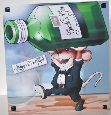 Gin Mouse! 8x8 Quick Card by Elaine Thompson