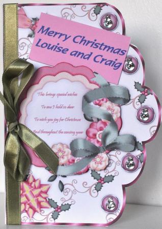 Christmas Floral A4 Scallop Card Front by Elaine Thompson