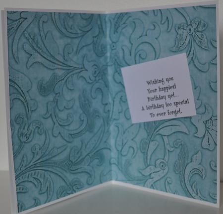 Dusky Teal Vintage Calico Swirl A4 Backing Paper by Elaine Thompson