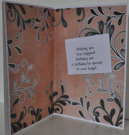 Burnt Orange Coloured Silver Swirls A4 Backing Paper by Elaine Thompson